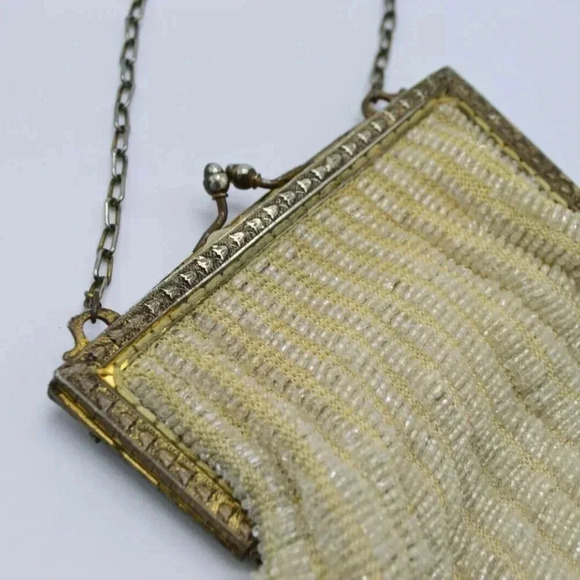 Antique Enamel Rhinestone Jeweled Glass Beaded - Picture 8 of 8